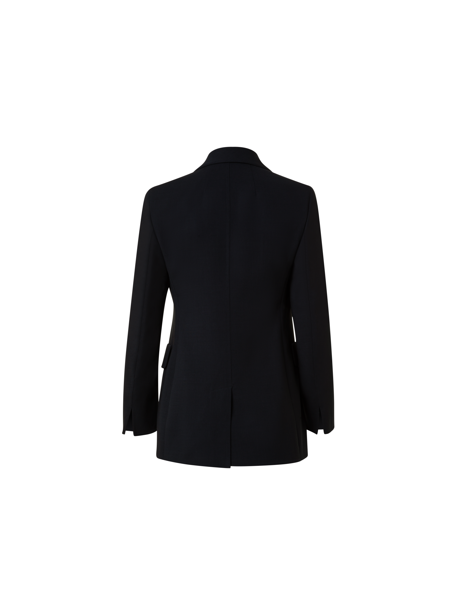 Designer Langer Blazer aus Woll-Doubleface - Schwarz