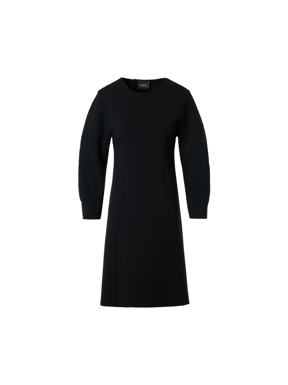 Designer Kurzes Etuikleid aus Woll-Crêpe Doubleface - Schwarz