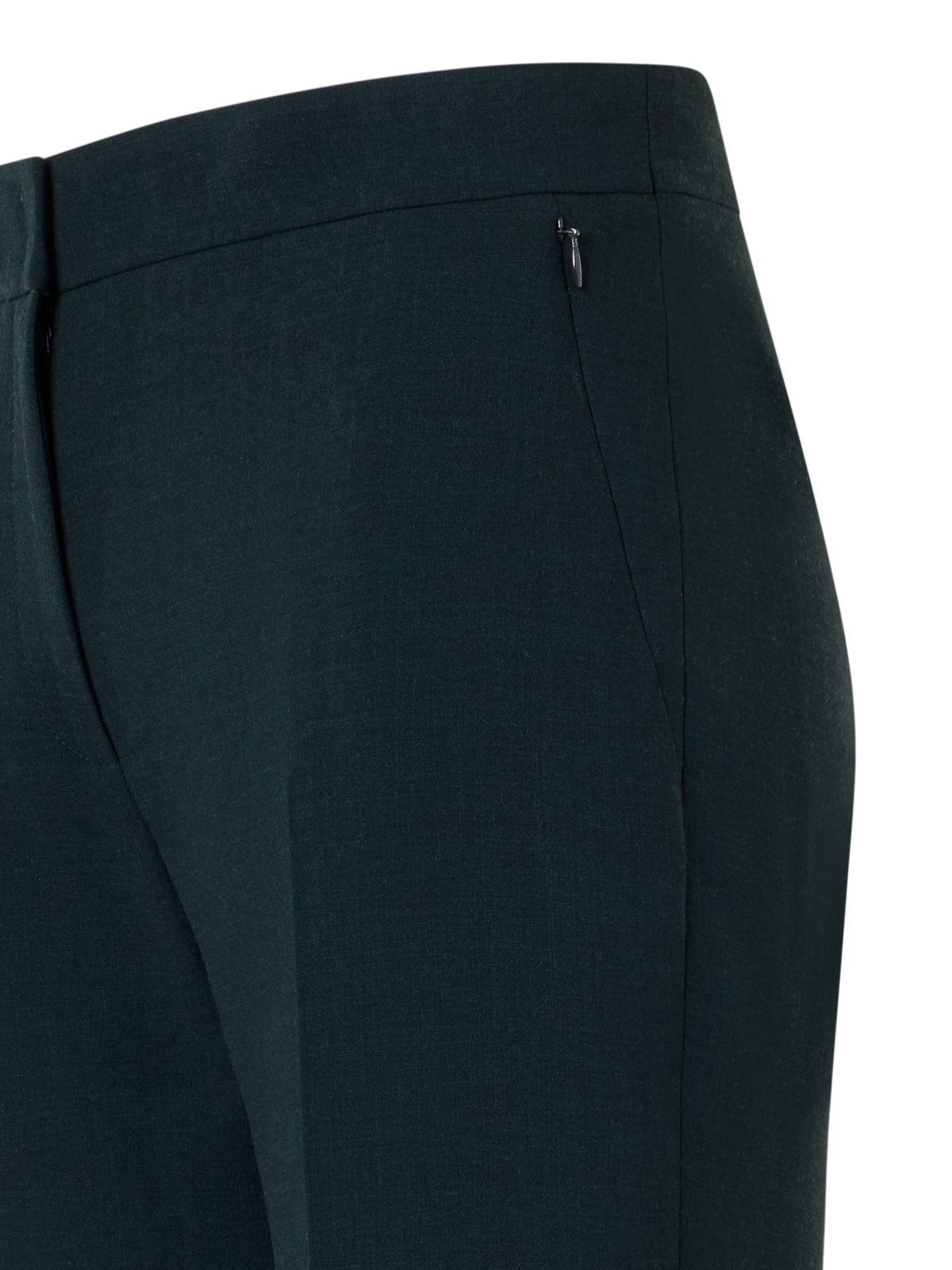 Designer Gerade Hose aus Woll-Double-Face - Grün