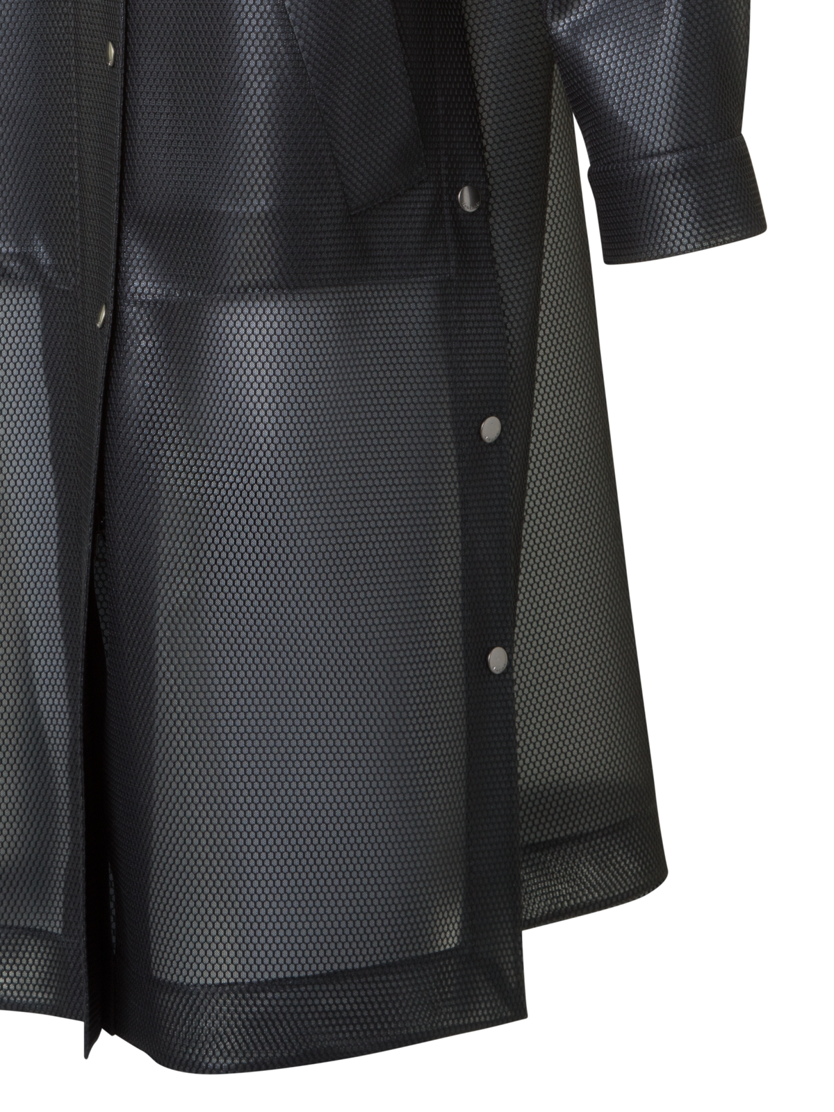 Designer Langer wasserabweisender Mantel mit Kapuze - Schwarz