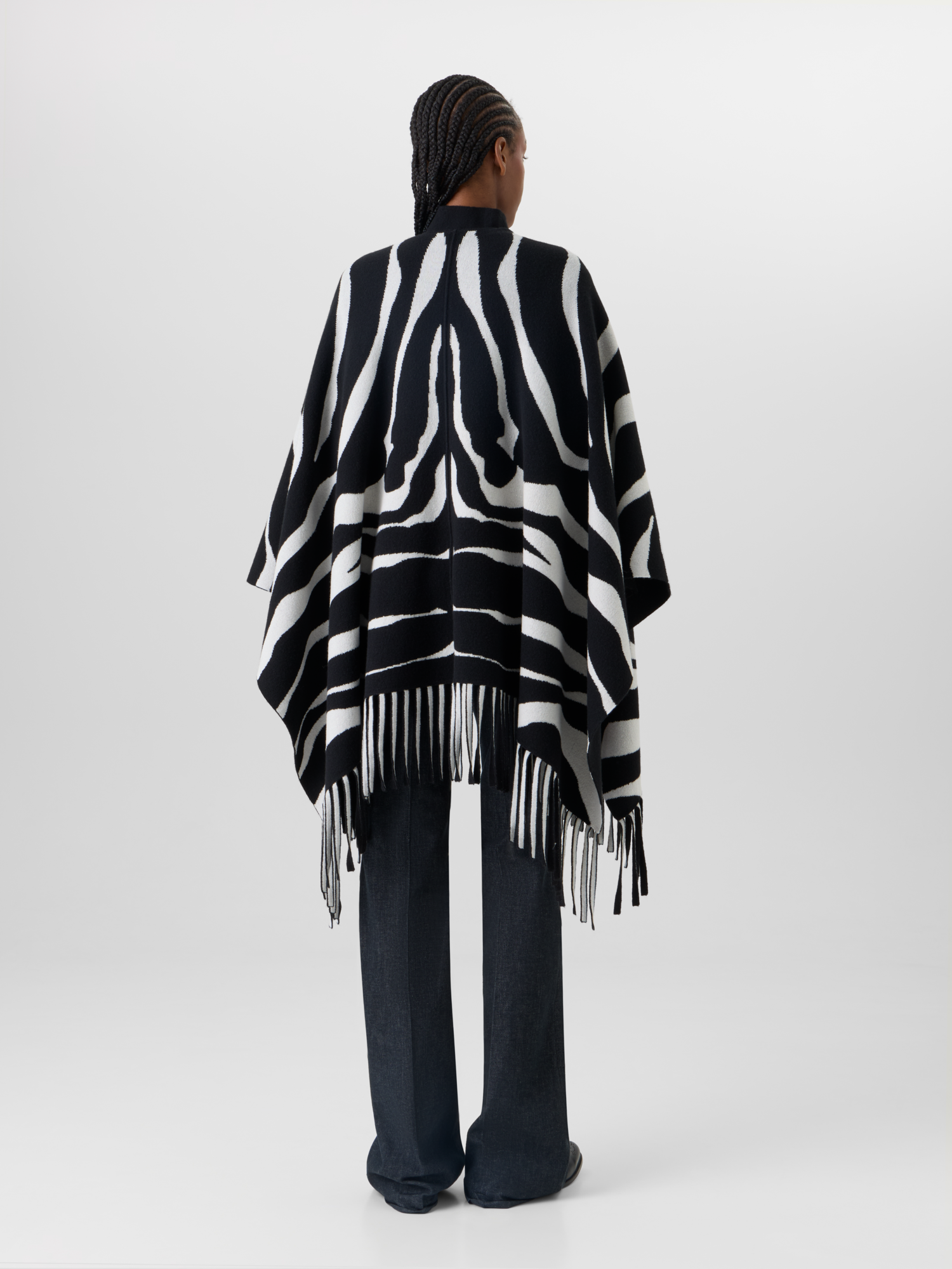 Designer Strickcape aus Kaschmir-Doubleface - Bunt 