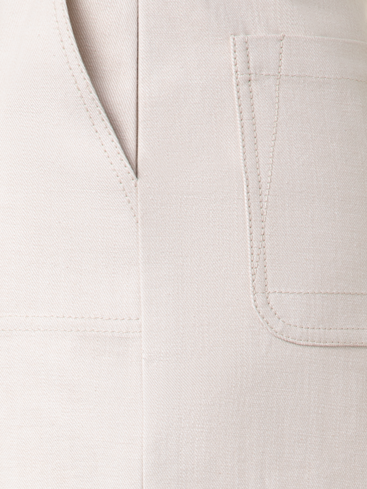 Designer Knöchellange Hose aus Baumwoll-Denim-Stretch - Beige