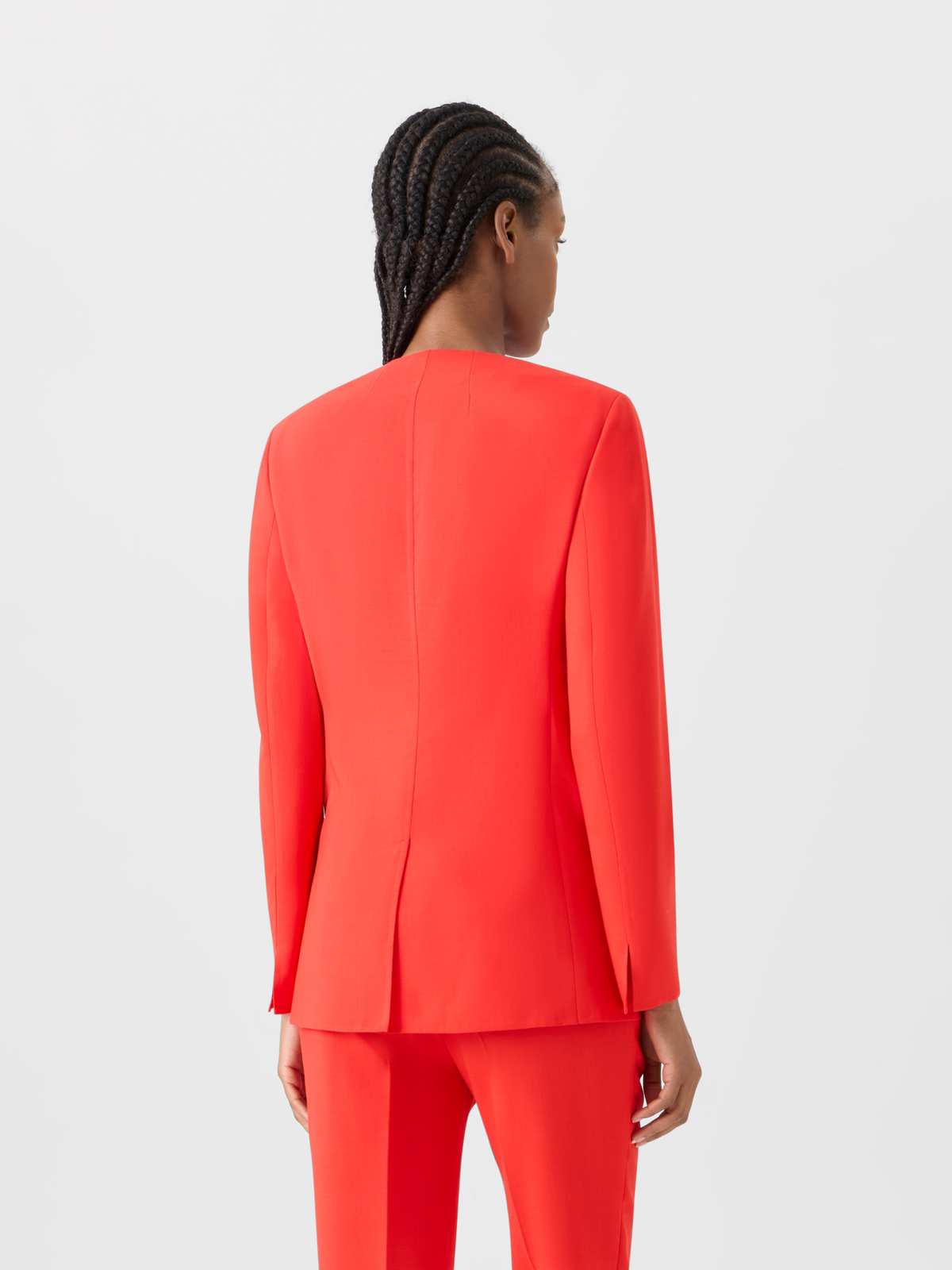 Designer Hemil taillierte Jacke mit Polygon-Patchwork - Rot #editorial