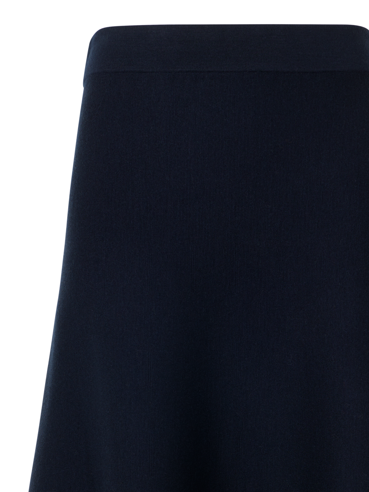 Designer Ausgestellter Midirock aus Milano-Strick - Dunkelblau