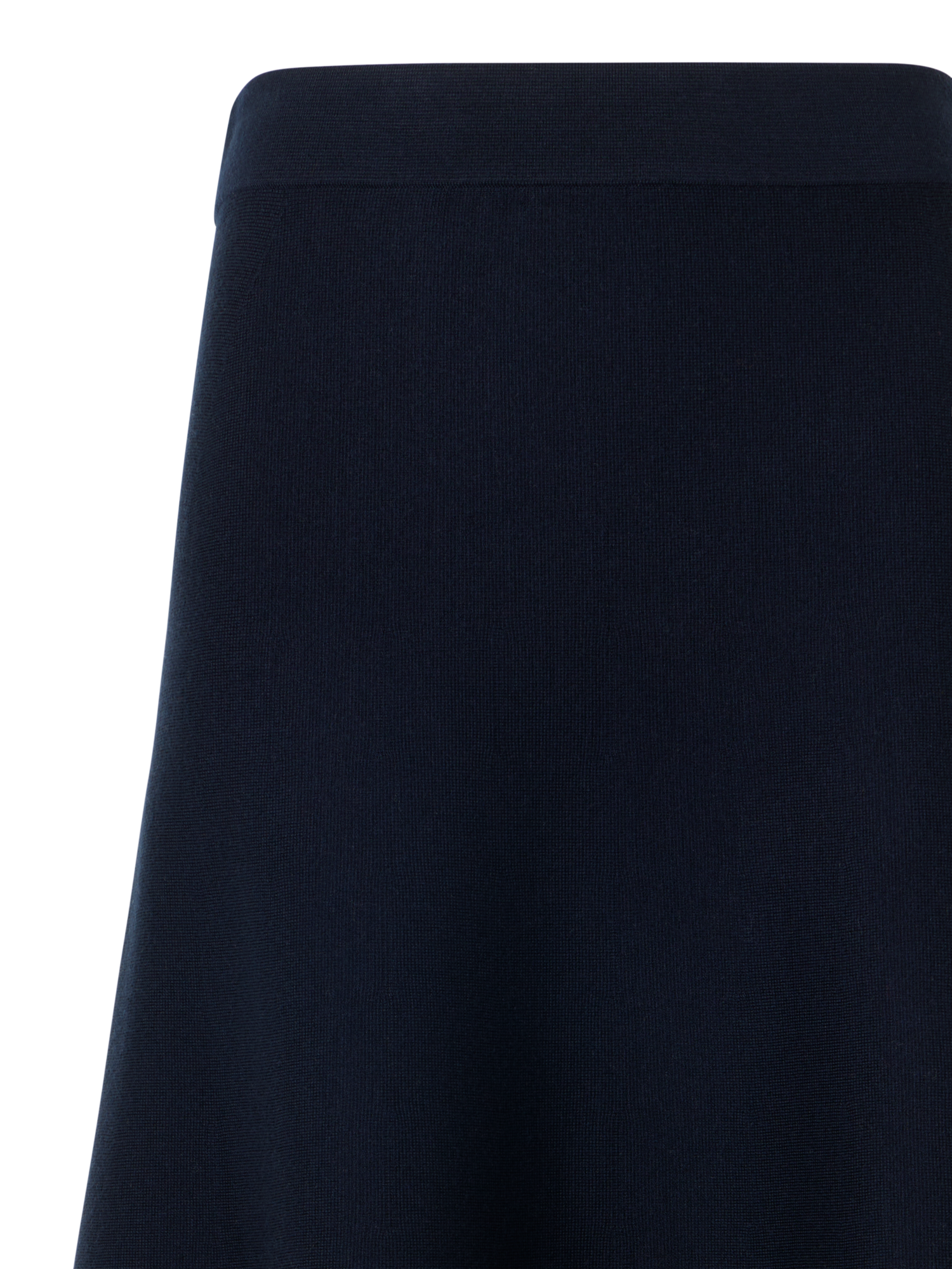 Designer Ausgestellter Midirock aus Milano-Strick - Dunkelblau