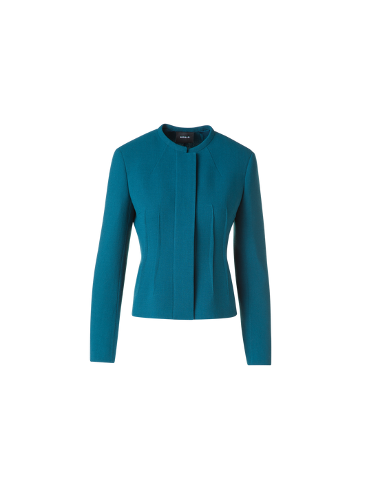 Designer Kurze Jacke aus Woll-Doubleface - Grün