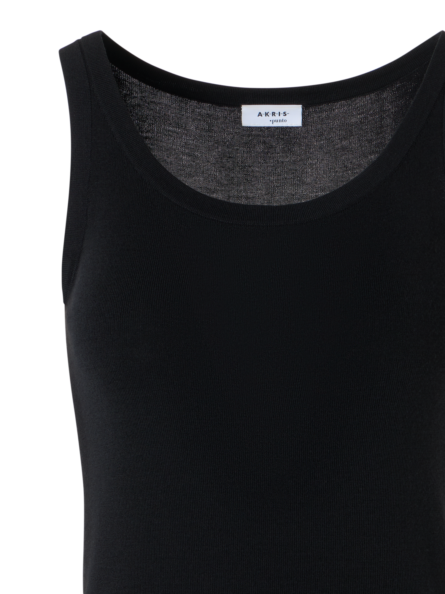 Designer Tanktop aus Wolle - Schwarz