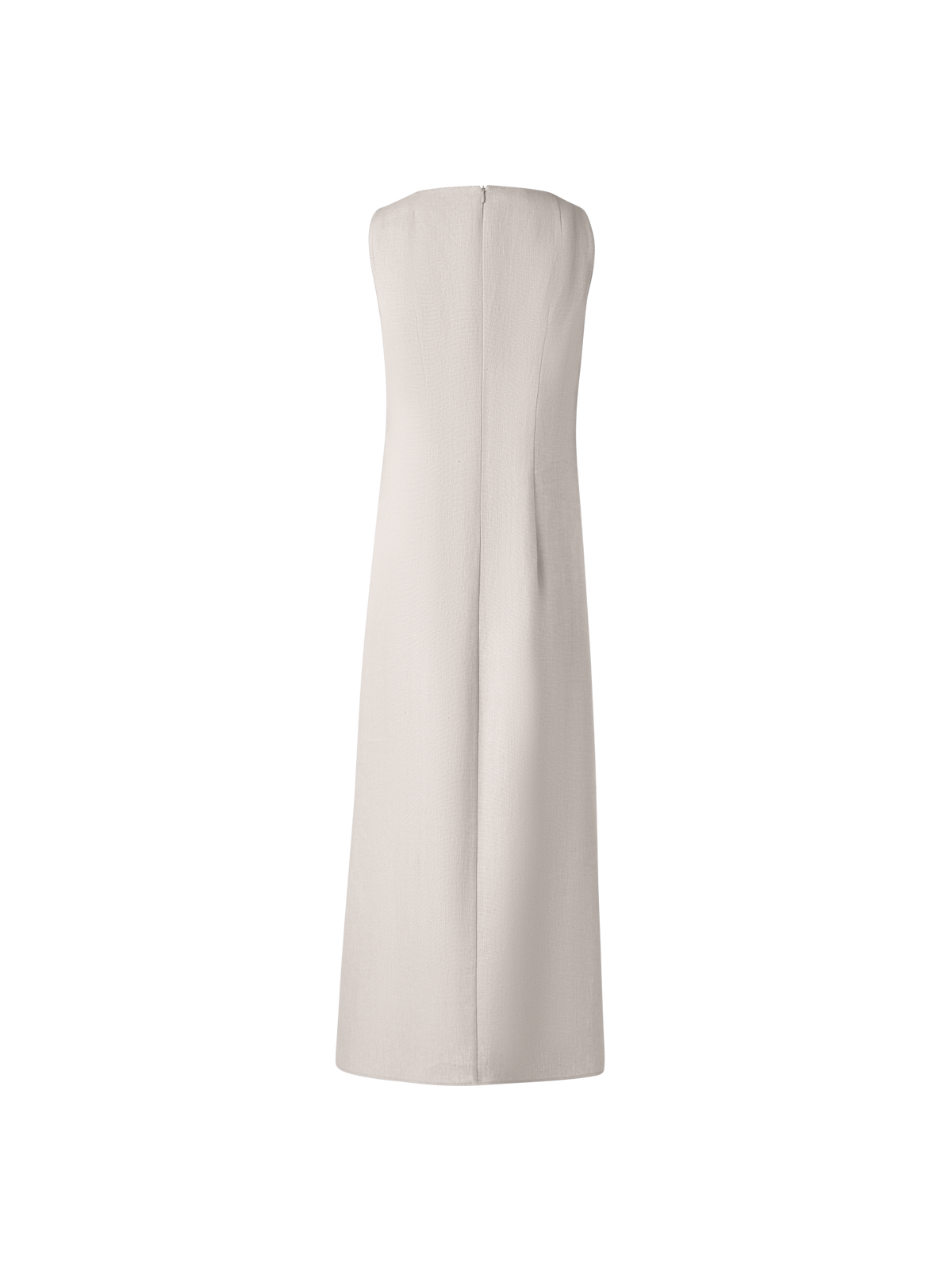 Designer Midi-Leinen-Kleid mit 3D Carnation-Applikation - Beige