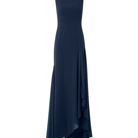 Swarovski Crystal Square Studs Gown with Slit