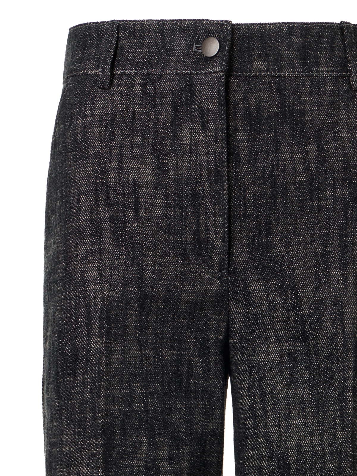 Designer Chiara Wide-Leg Hose aus schwerem, gewaschenem Baumwoll-Denim - Schwarz