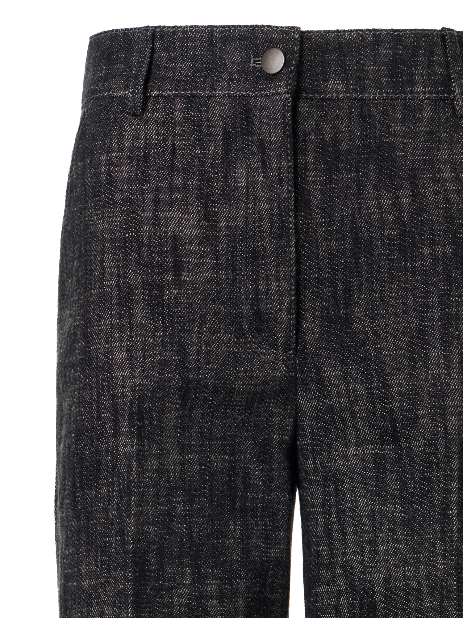 Designer Chiara Wide-Leg Hose aus schwerem, gewaschenem Baumwoll-Denim - Schwarz
