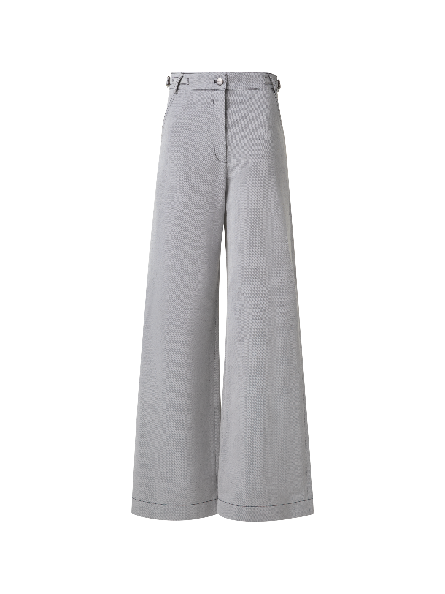 Designer Weite Hose aus Baumwoll-Denim-Stretch - Schwarz - Grau