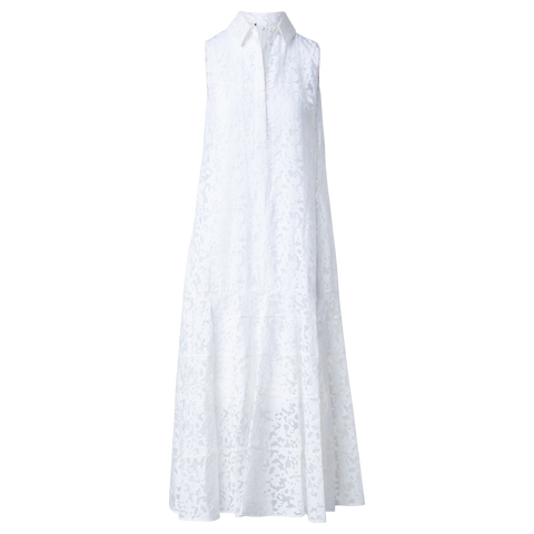 Semi-Sheer Kaleidoscope Organzino Midi Dress