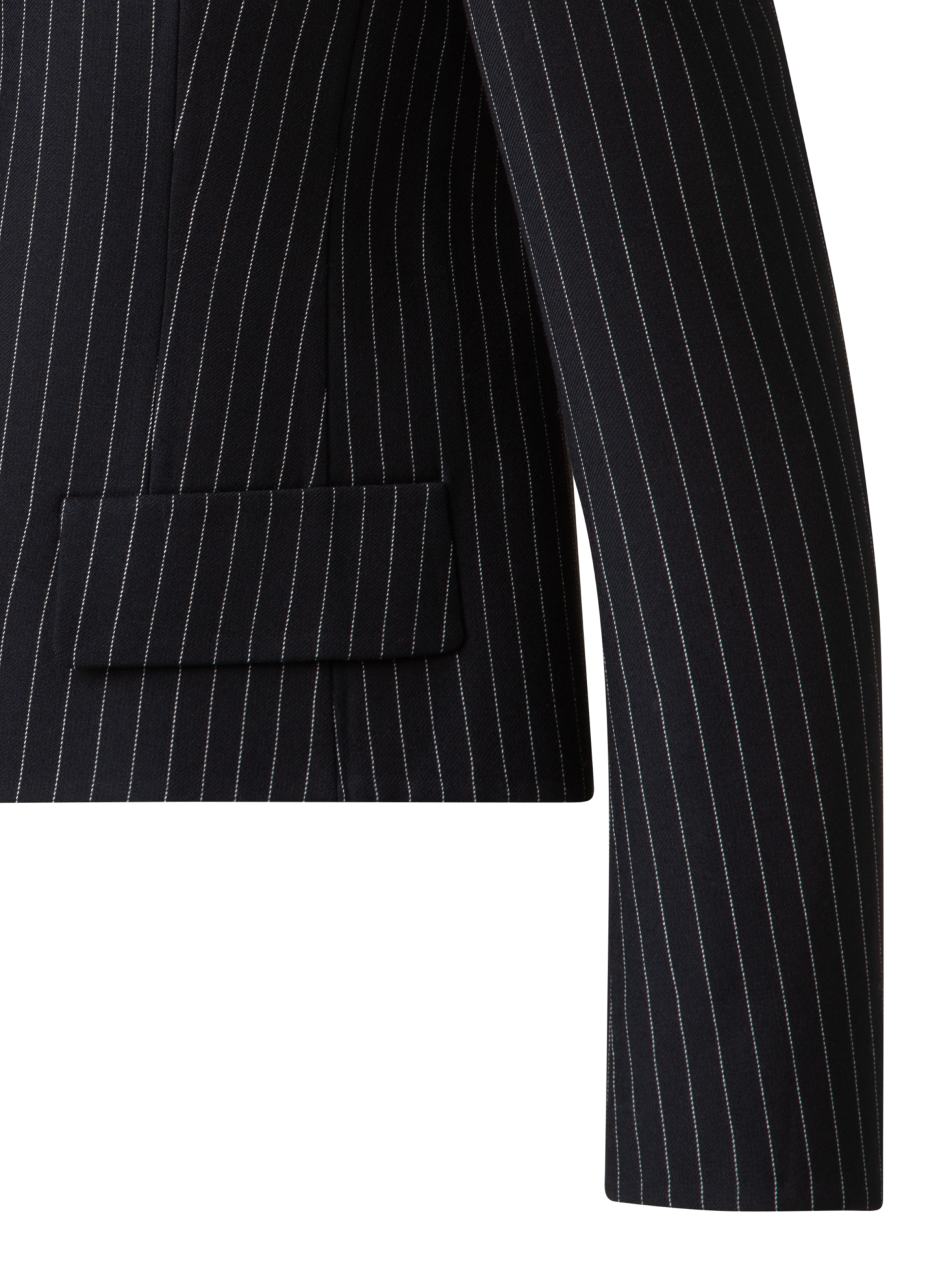 Designer Kurze Boxy-Nadelstreifen-Jacke - Grau