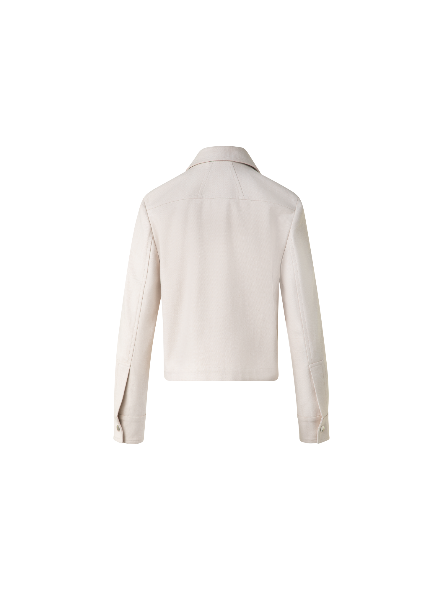 Designer Kurze Baumwoll-Denim-Jacke - Beige