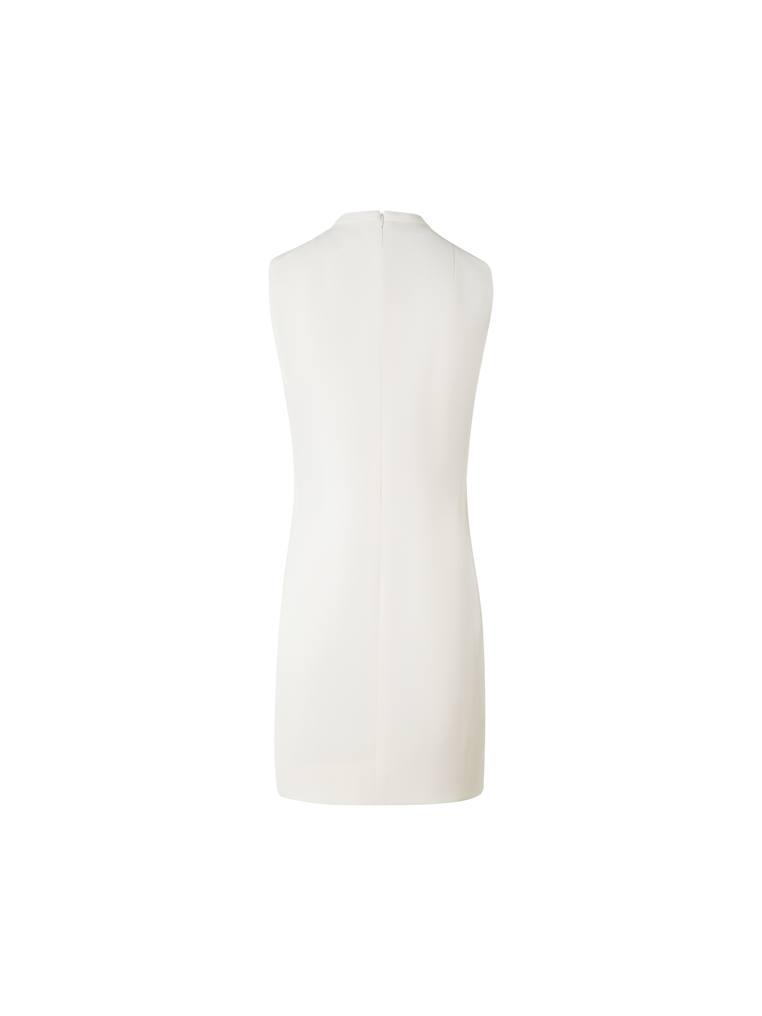 Designer Kurzes Trikotin-Etuikleid mit Metallringen - Ecru - Weiss