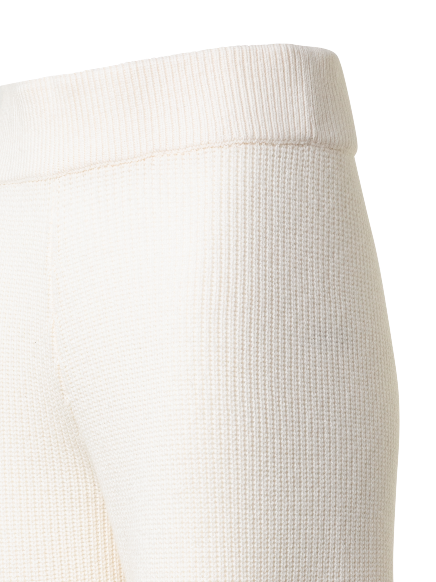 Designer Weite Strickhose aus Woll-Kaschmir-Mischung - Ecru - Weiss