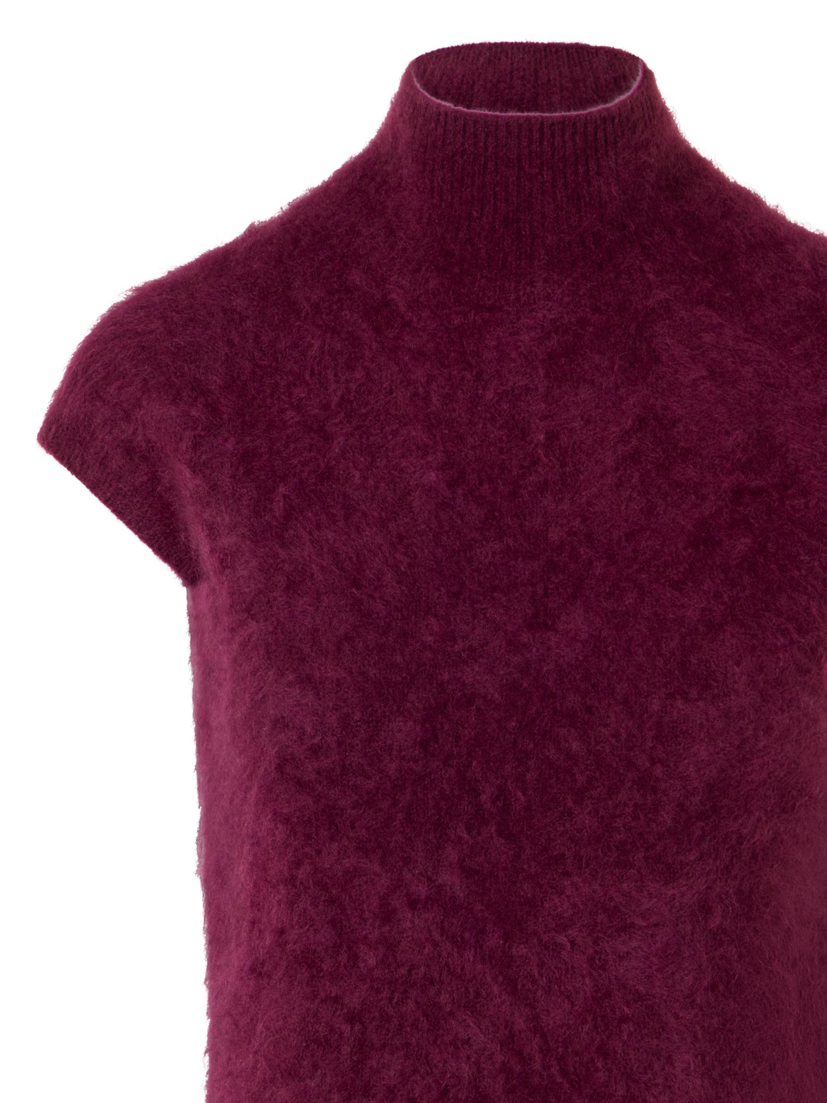 Designer Cloud Cashmere Top mit Stehkragen - Rot