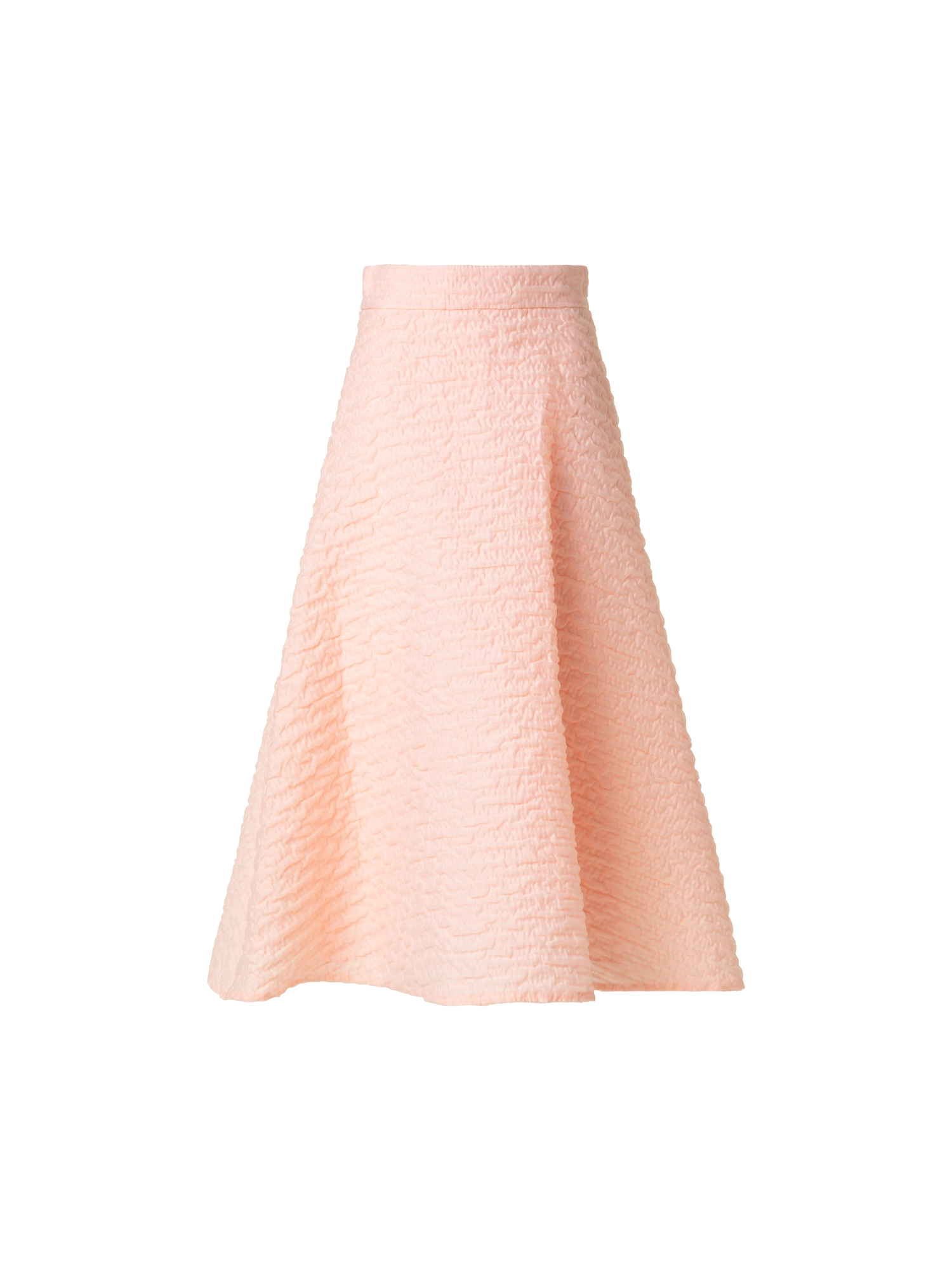 Designer Flared Midirock aus 3D Bubble Organza - Rosa