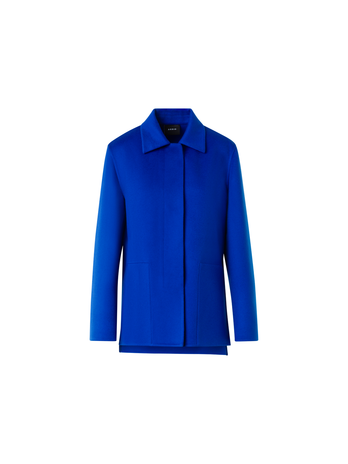 Designer Lange Kaschmir Doubleface Hemdjacke - Blau