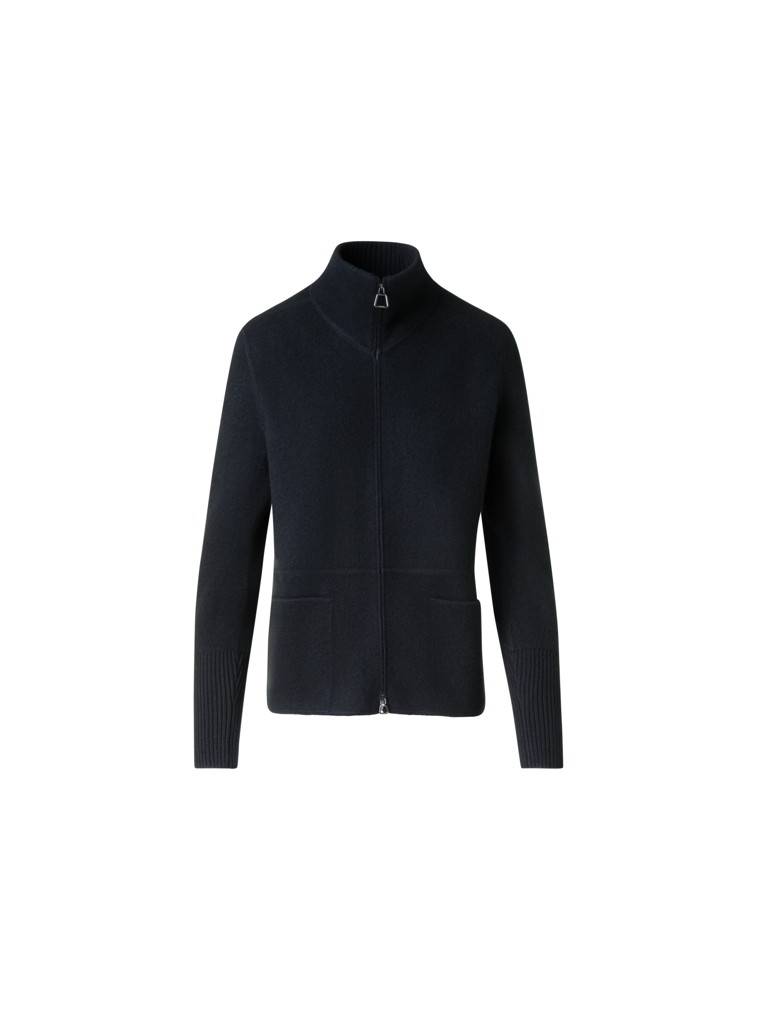 Designer Cardigan aus Kaschmir-Piqué - Schwarz