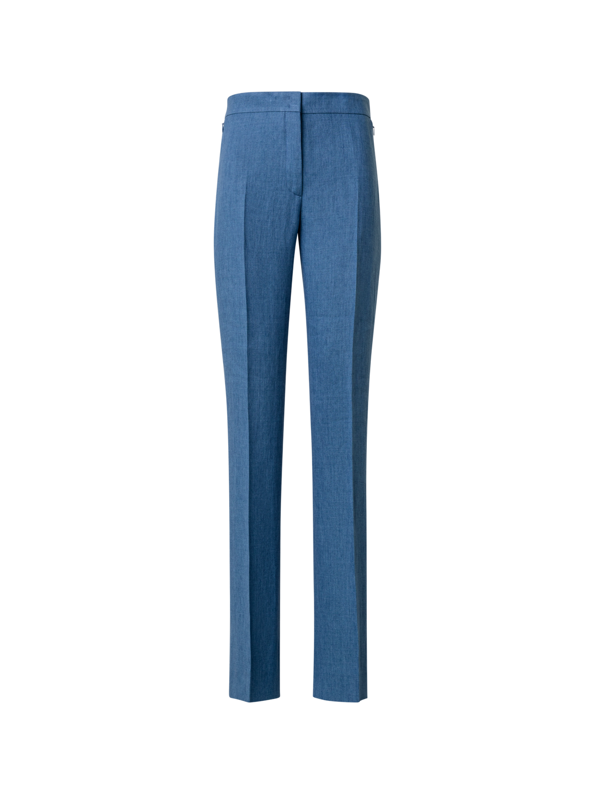 Designer Gerade Hose aus Leinen - Blau