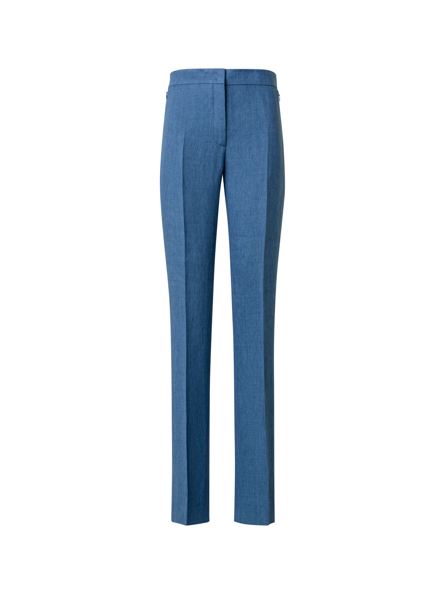 Designer Gerade Hose aus Leinen - Blau