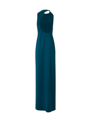 Designer Abendkleid mit Orbit-Cutout am Rücken - Grün