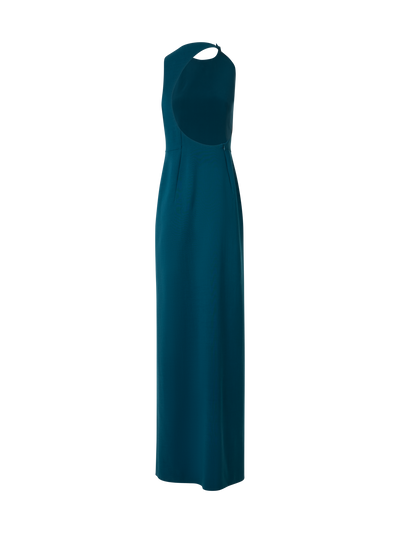 Designer Abendkleid mit Orbit-Cutout am Rücken - Grün