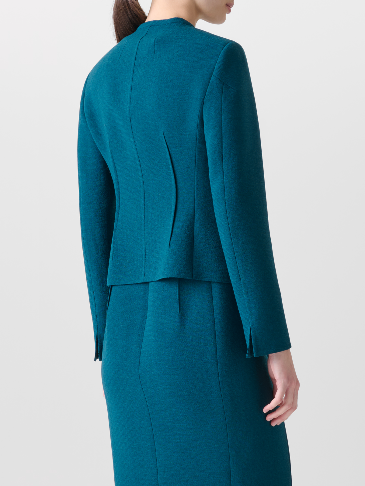 Designer Kurze Jacke aus Woll-Doubleface - Grün #editorial