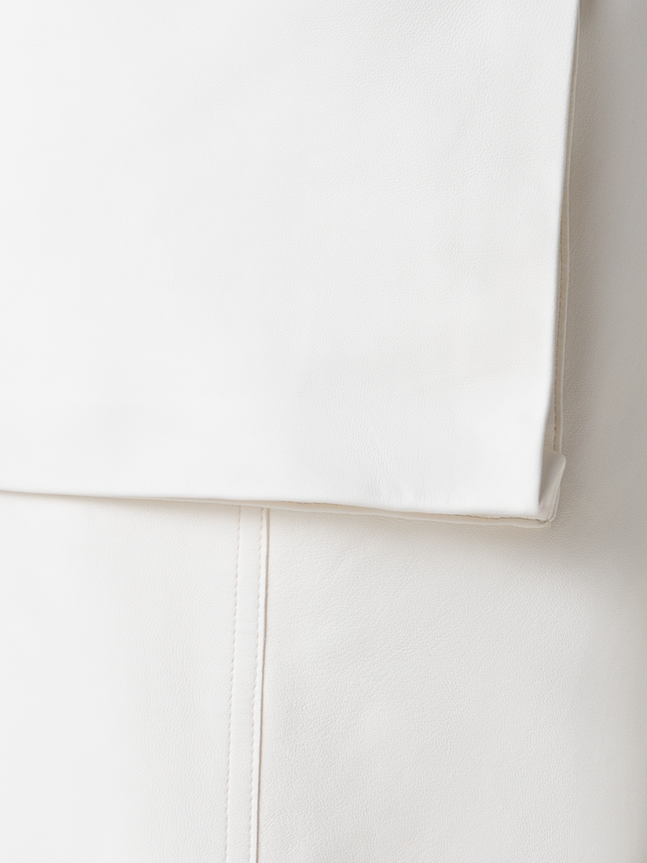 Designer Cargohose aus Leder - Ecru - Weiss