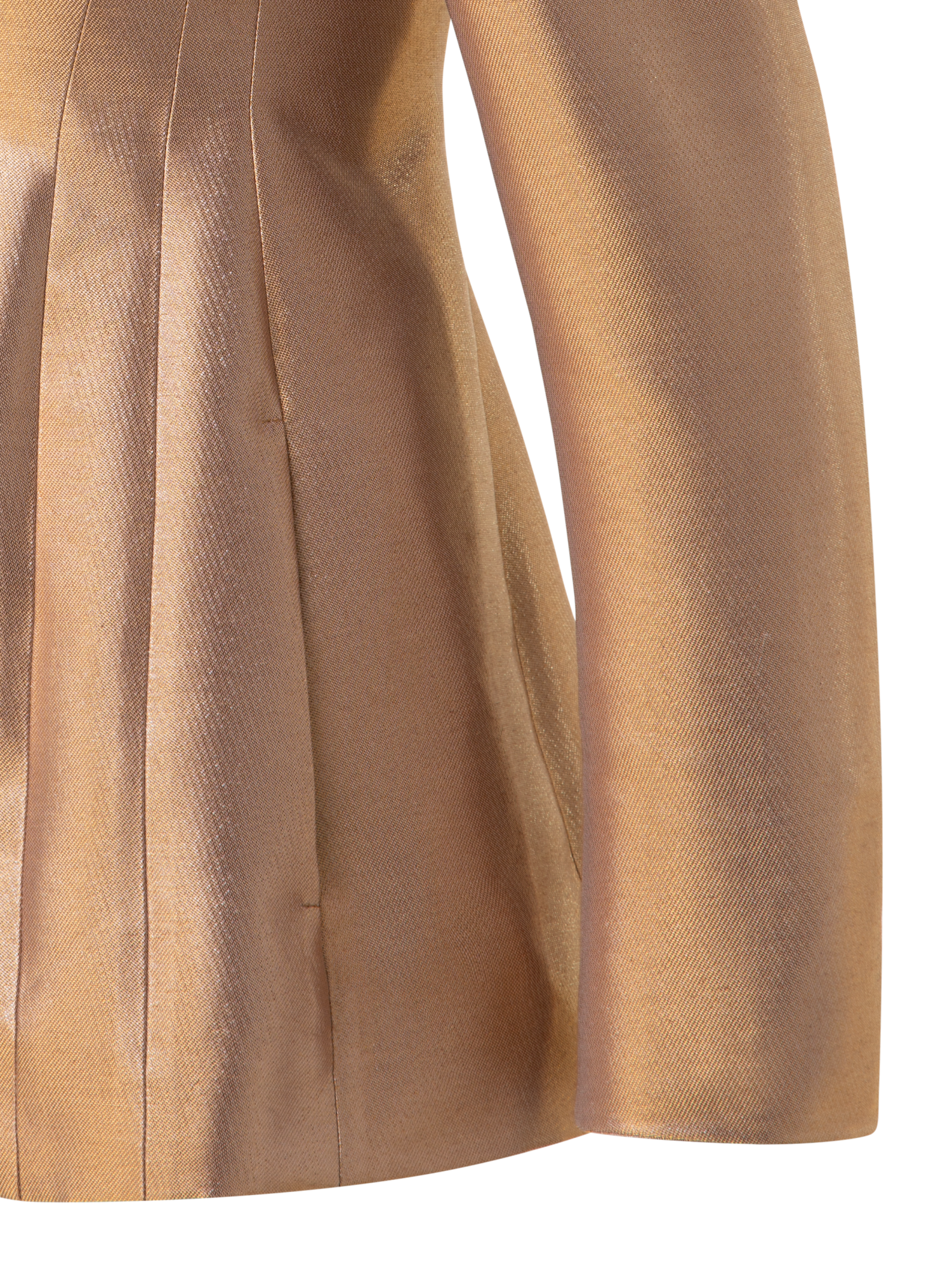 Designer Taillierte einreihige Jacke aus goldenem Lurex - Gold