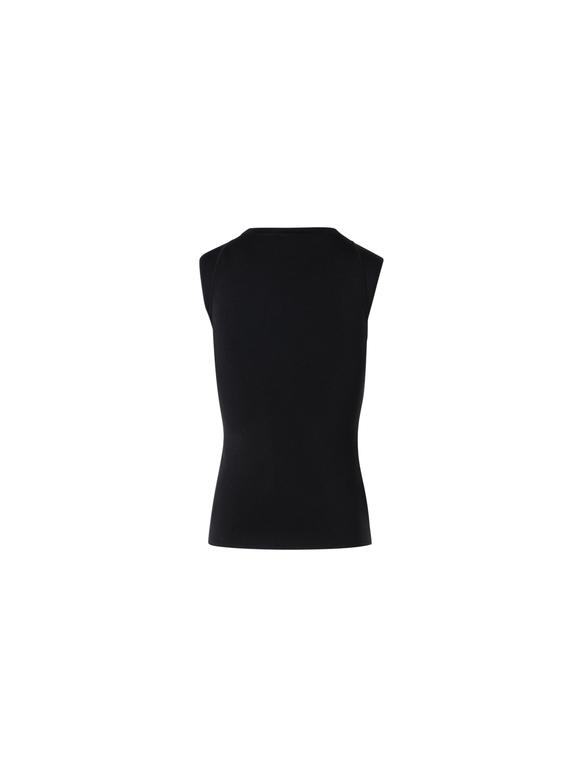 Designer Ärmelloses Stricktop aus Stretch-Seide - Schwarz