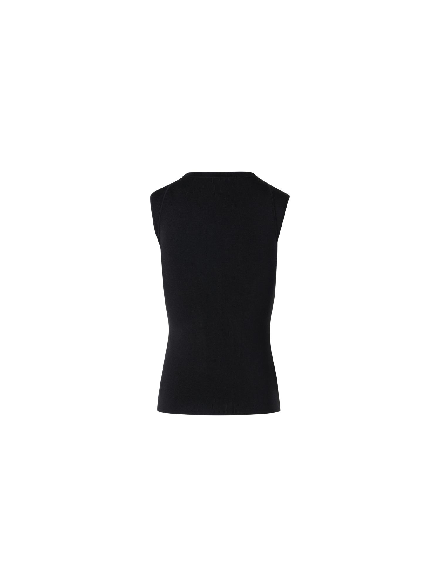 Designer Ärmelloses Stricktop aus Stretch-Seide - Schwarz