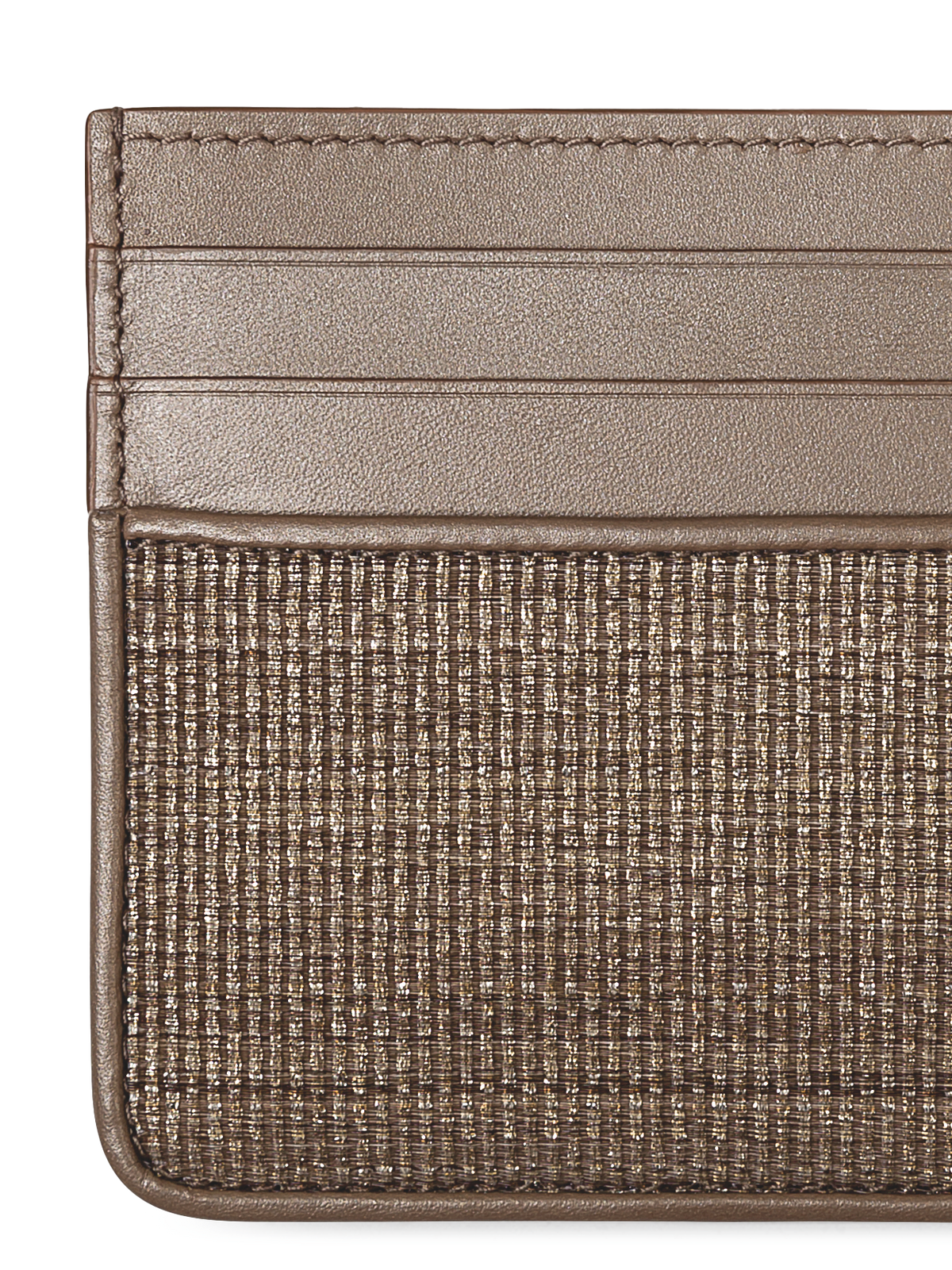 Designer Kartenetui aus Rosshaar und Leder - Braun - Gold