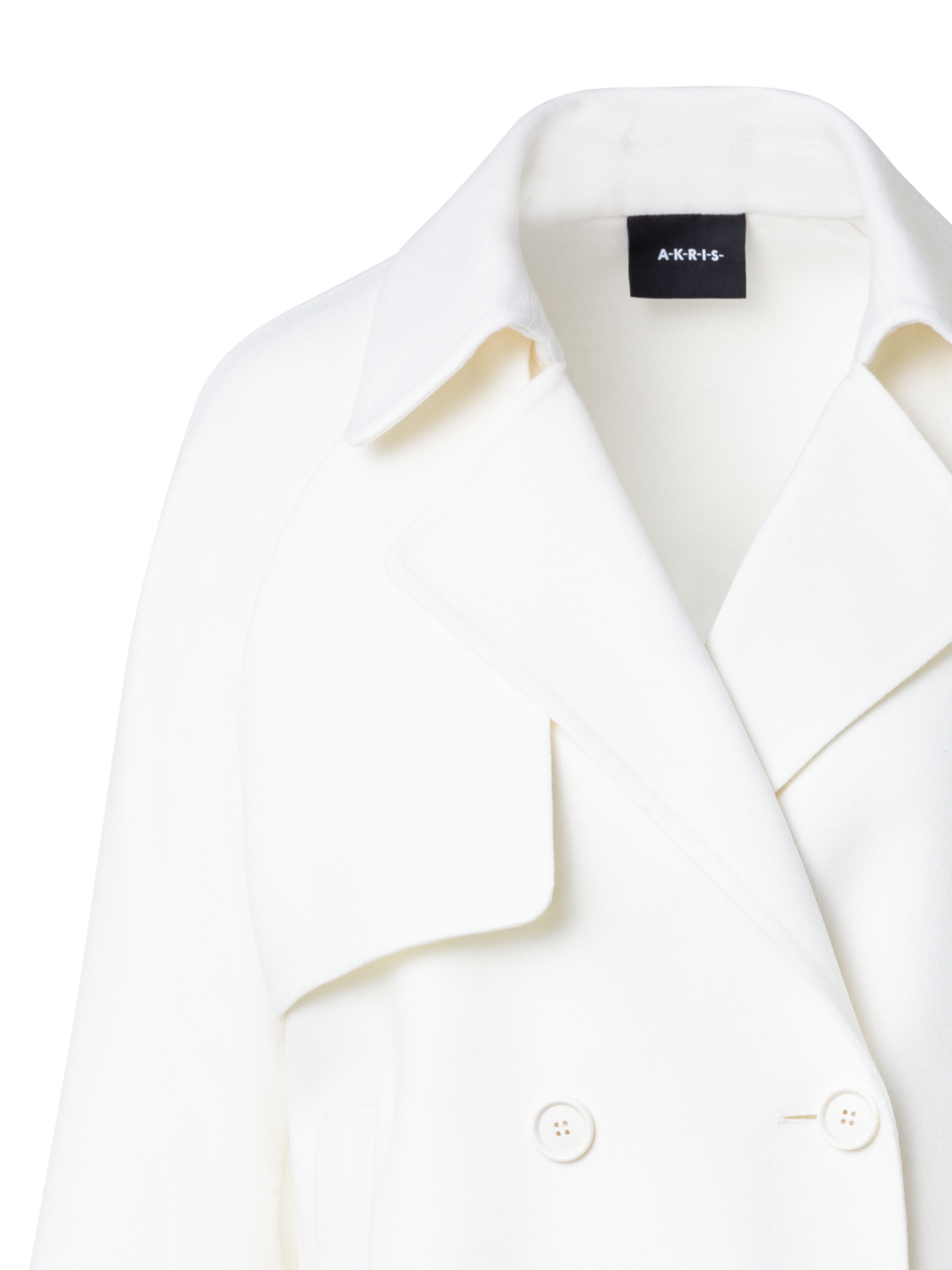 Designer Jacke im Trench-Stil aus Woll-Doubleface - Ecru - Weiss