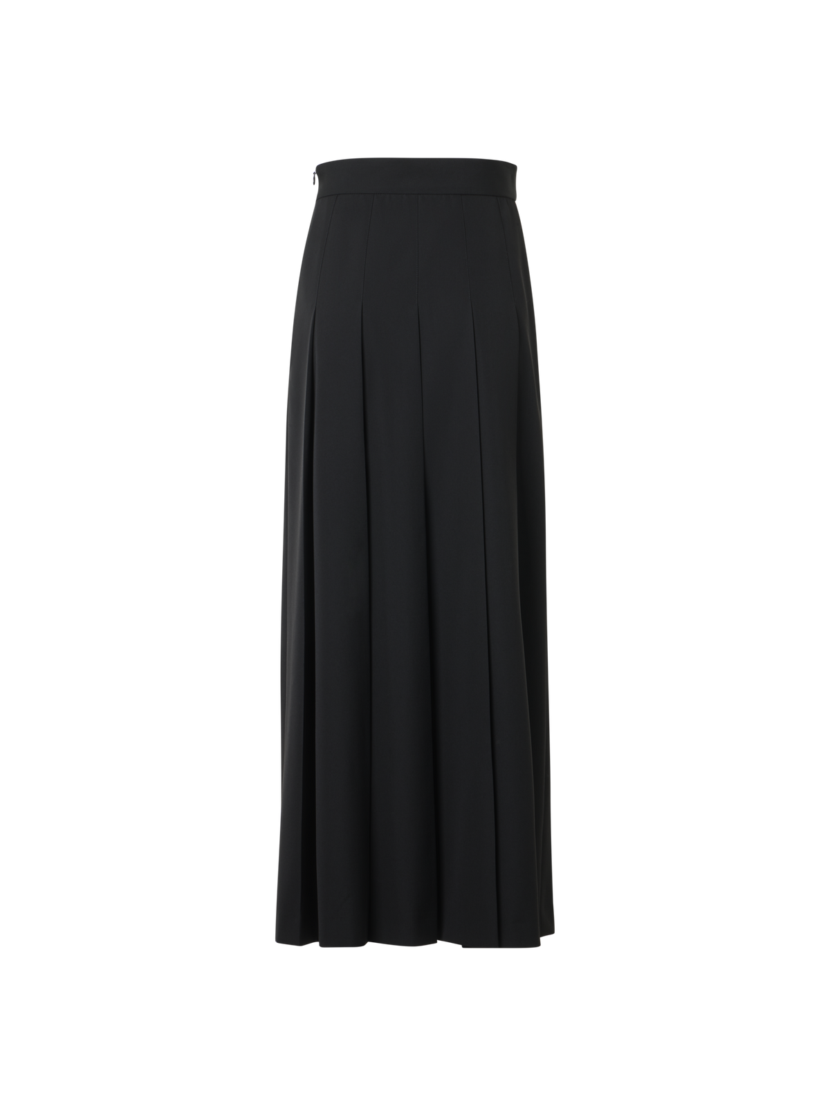 Designer Plissierter Midirock aus Wolle - Schwarz