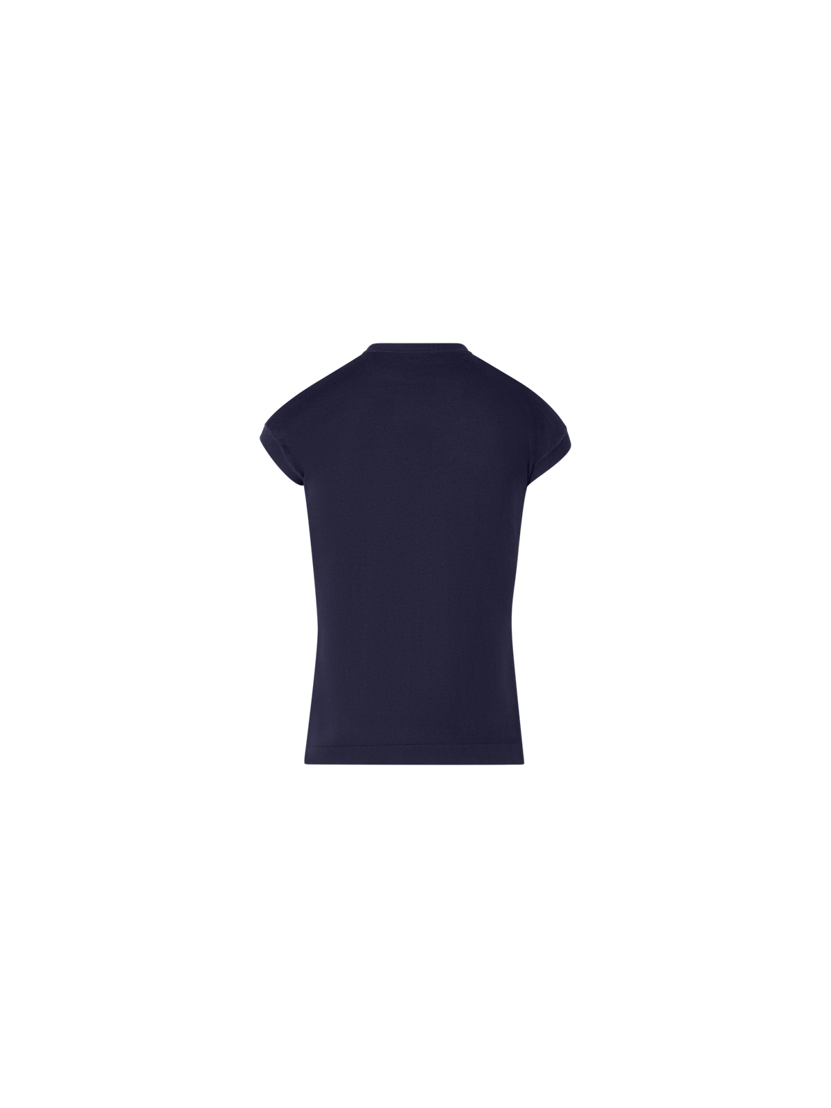 Designer Stricktop mit Flügelärmeln aus Sea-Island-Baumwolle - Dunkelblau
