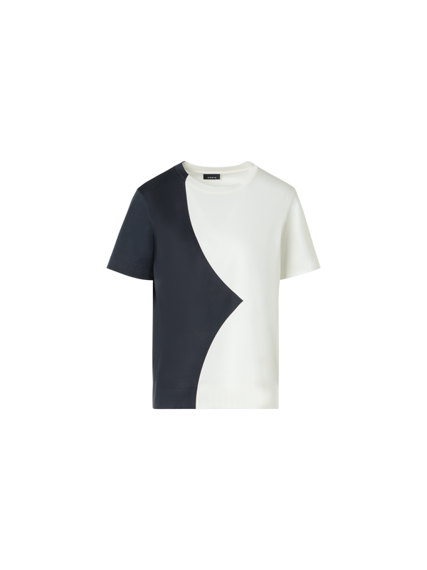 Designer Lässiges Baumwoll-T-Shirt mit Cloud-Druck - Bunt