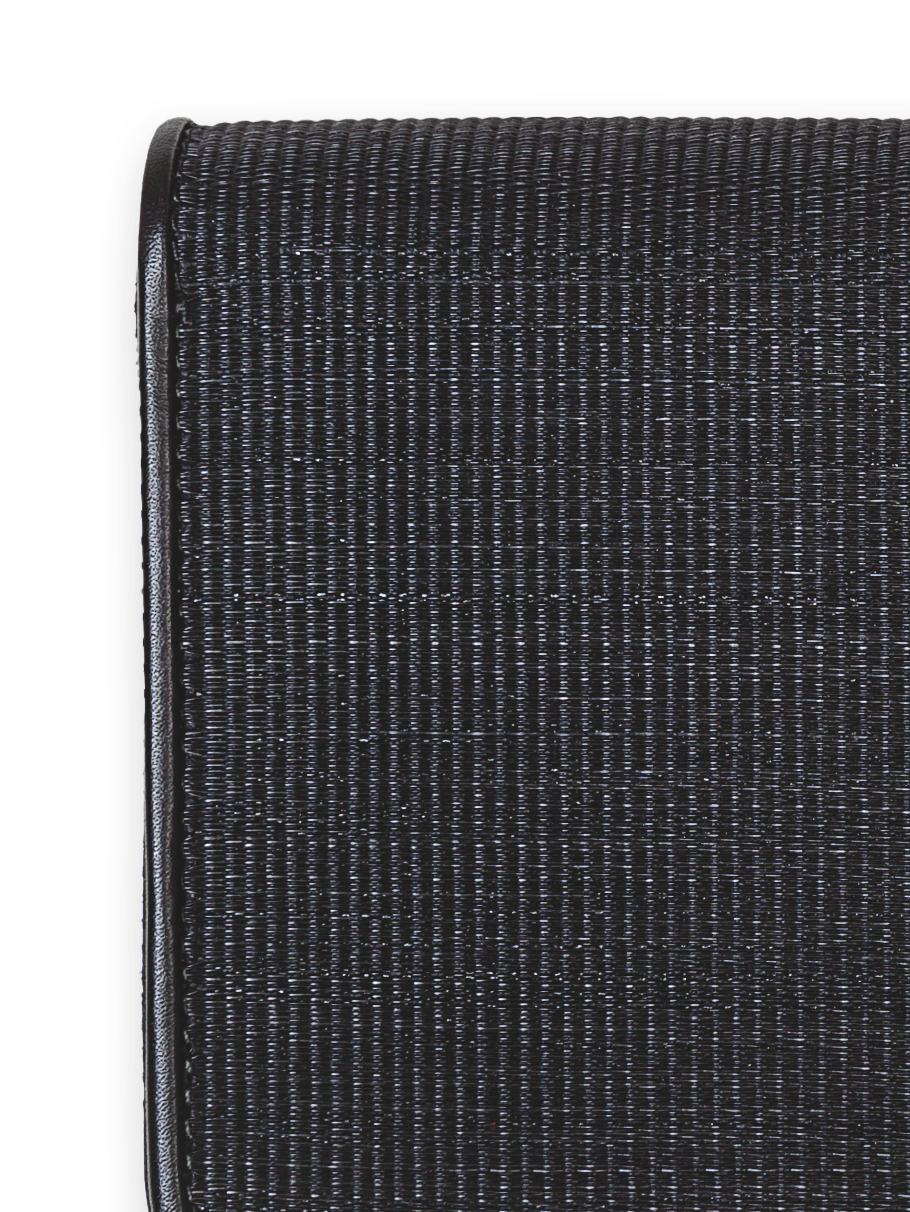 Designer Grosses Portemonnaie aus Rosshaar mit Reissverschluss - Schwarz