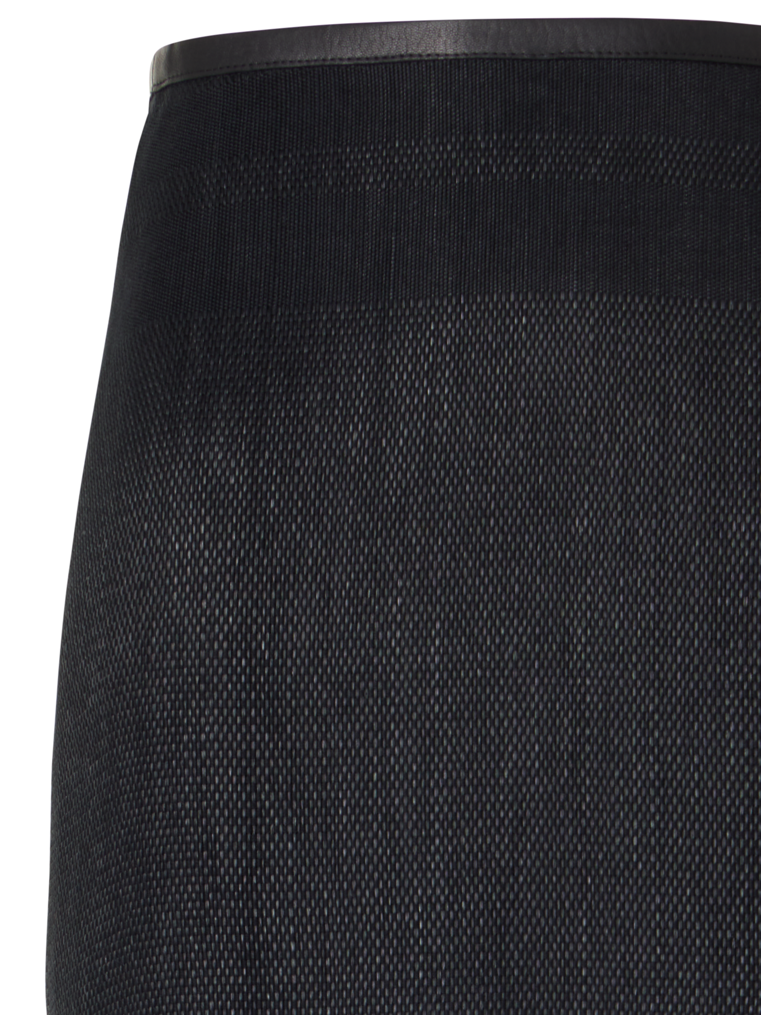 Designer Bleistiftrock aus Rosshaar mit Fransensaum - Schwarz