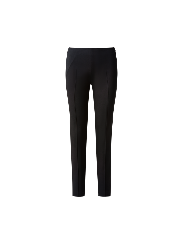 Designer Slim Hose aus Seiden-Stretch-Crêpe - Schwarz