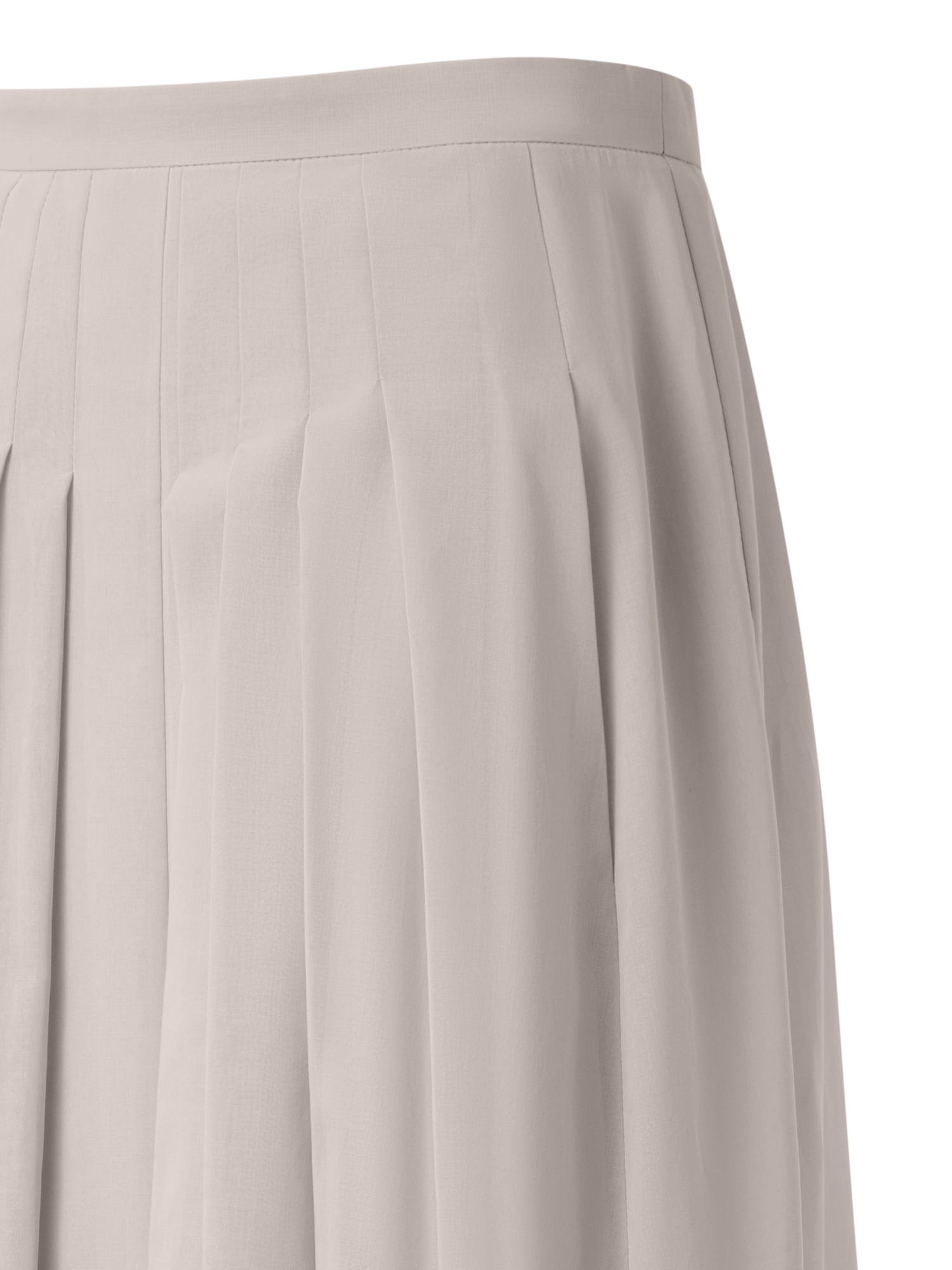 Designer A-Linien-Midirock aus plissierter Baumwolle - Grau - Beige