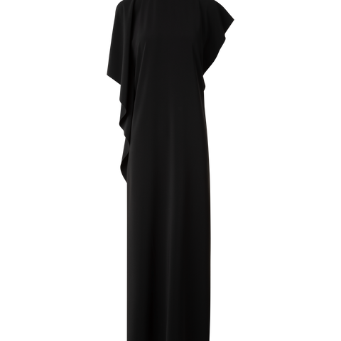 Laser-Cut-Midikleid mit Off-Shoulder-Drapierung