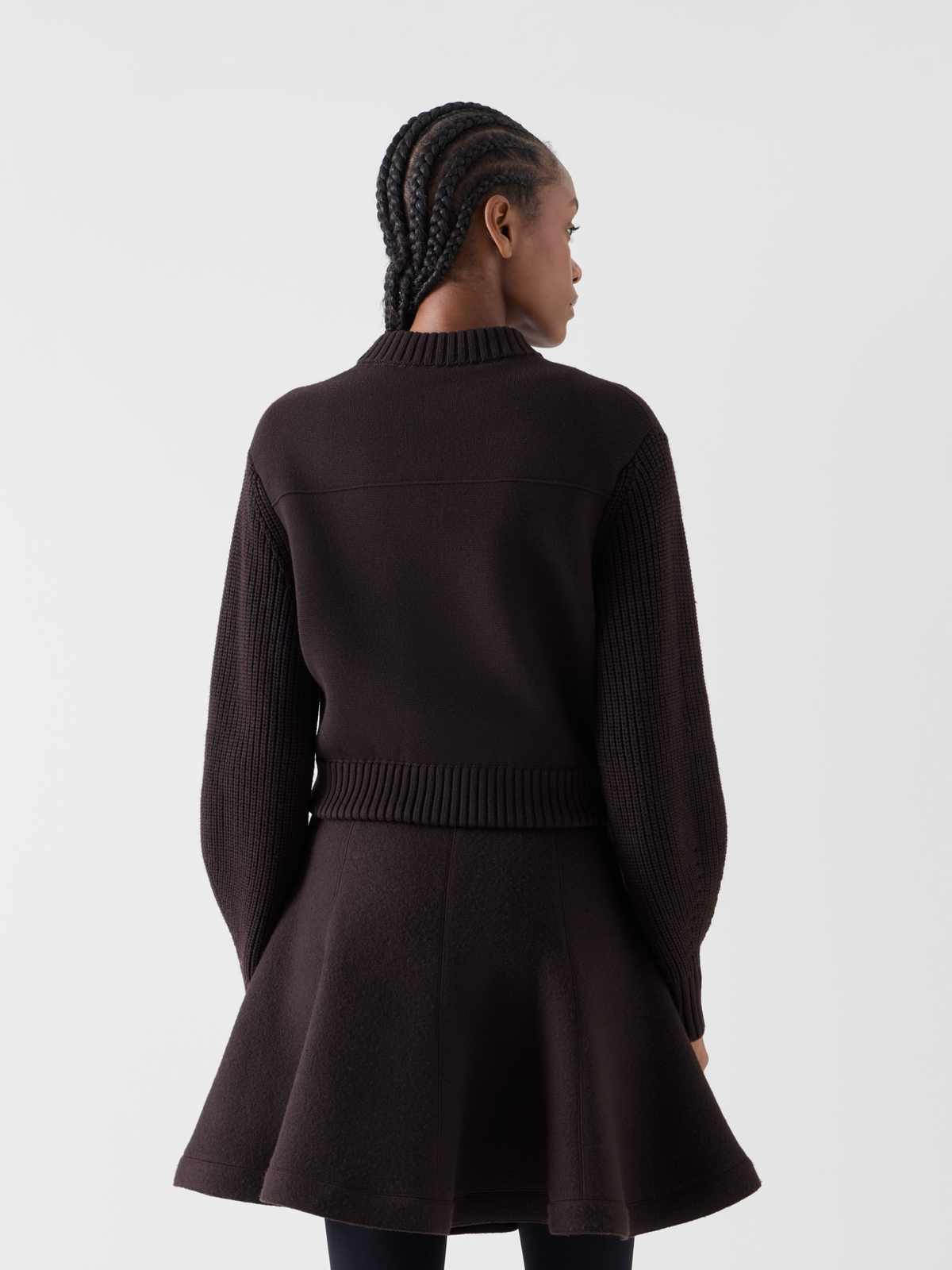 Designer Bomber-Cardigan aus Merinowolle - Braun #editorial