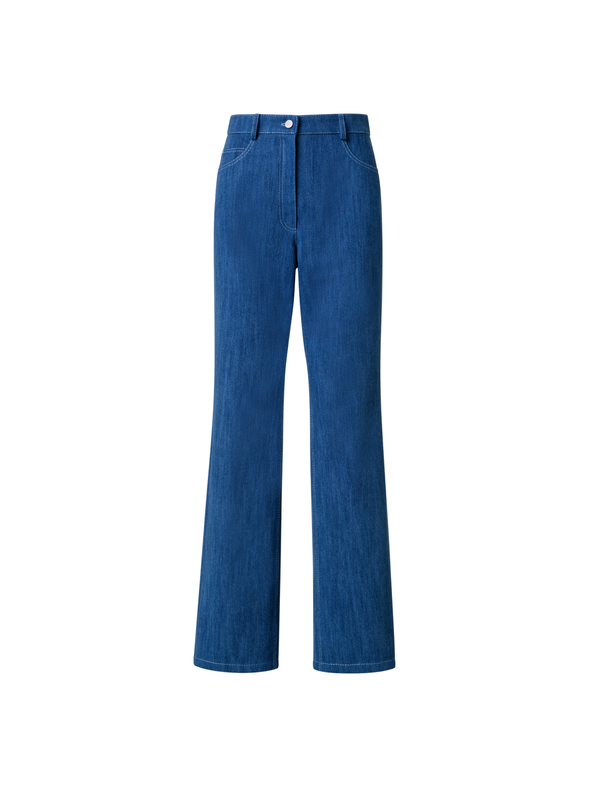 Designer Gerade Hose aus Baumwoll-Stretch-Denim - Blau