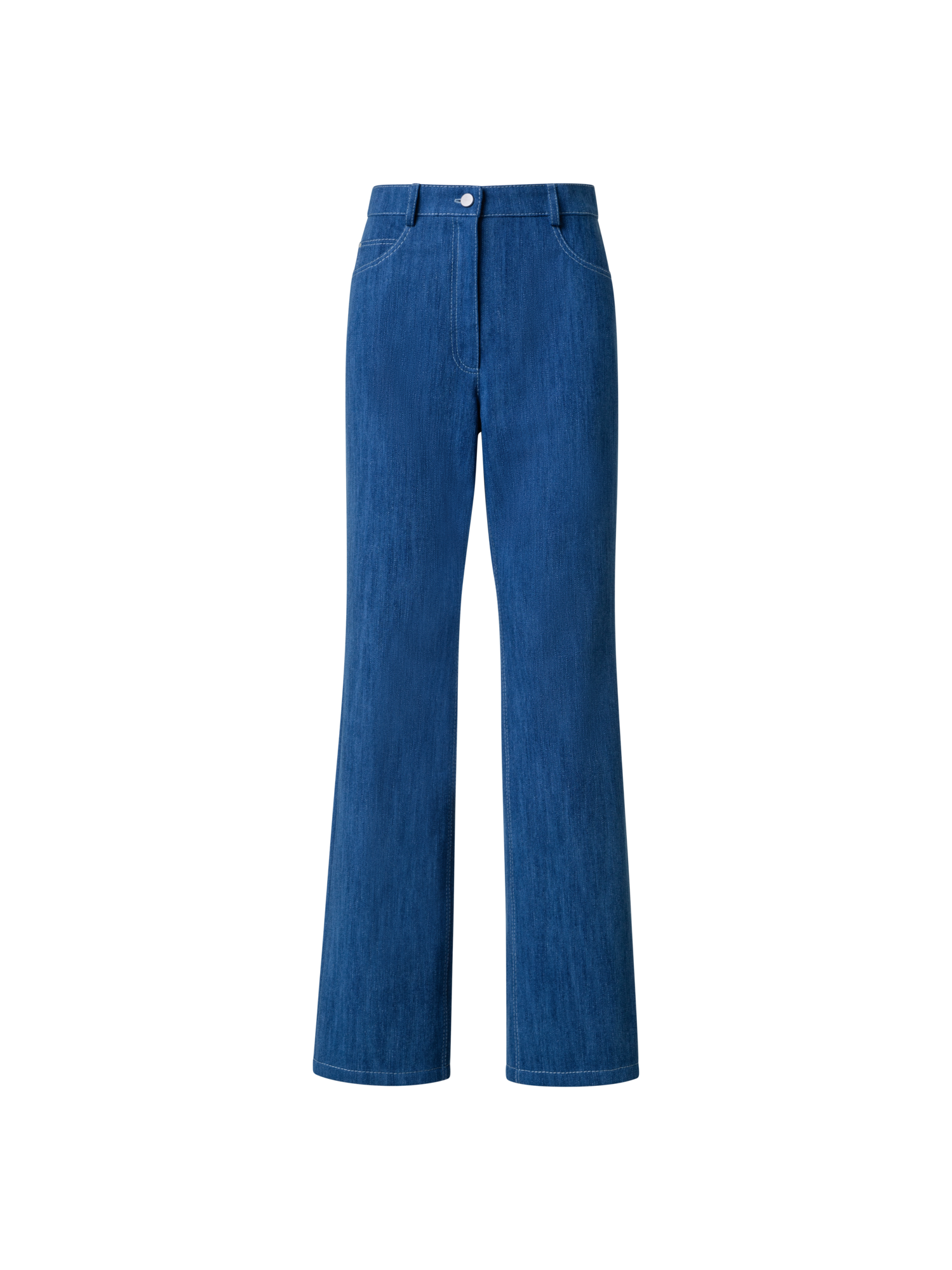 Designer Gerade Hose aus Baumwoll-Stretch-Denim - Blau
