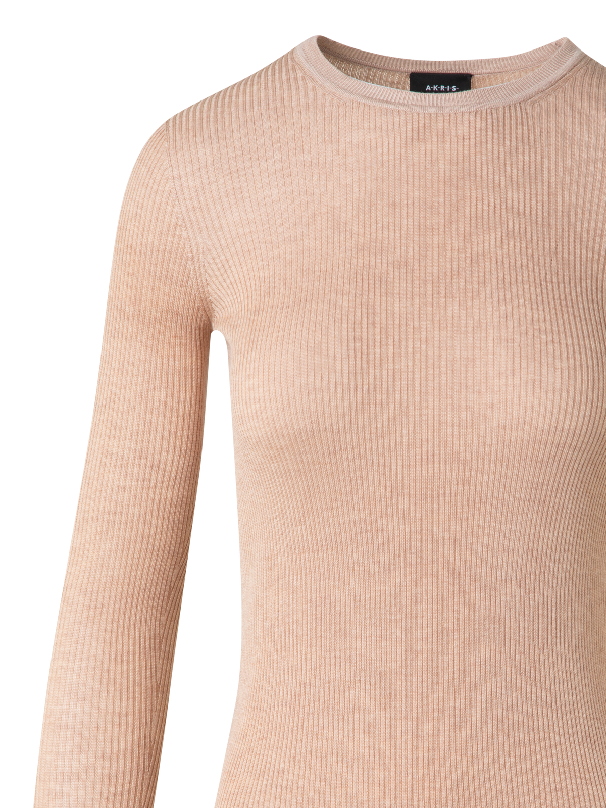 Designer Nahtloser Strickpullover aus Seiden-Baumwolle - Beige