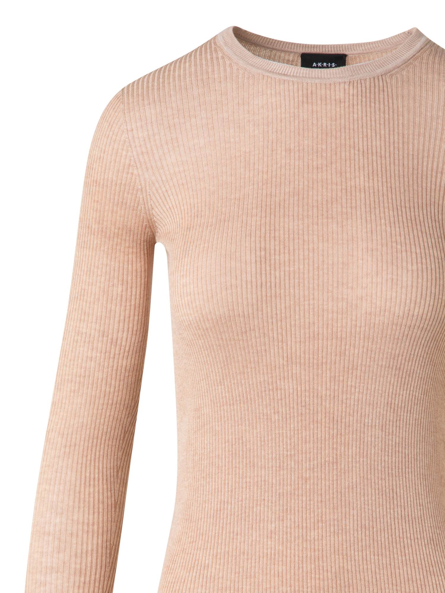 Designer Nahtloser Strickpullover aus Seiden-Baumwolle - Beige