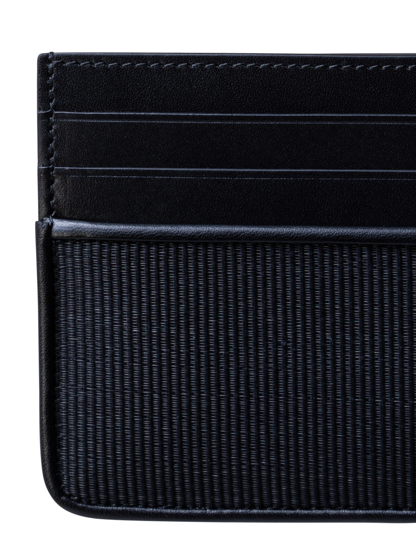 Designer Kartenhalter aus Rosshaar und Leder - Schwarz